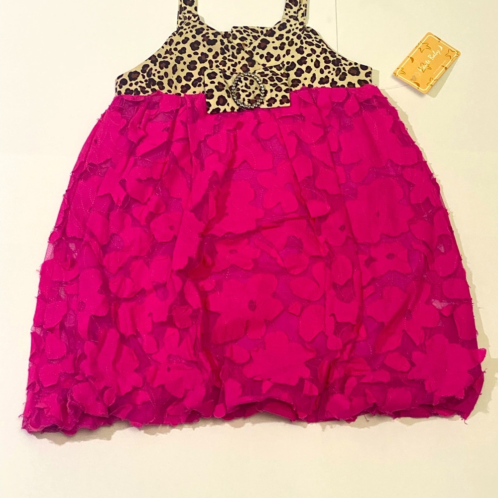 Boutique NWT haute baby lacy dress with cheetah